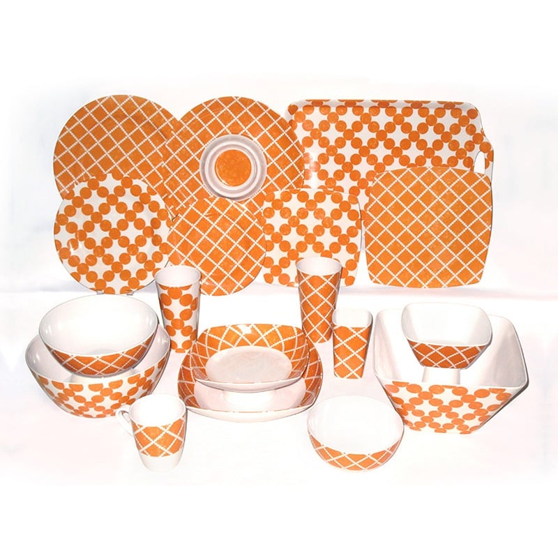 1045-6 Washed Dots, Orange Melamine Tableware 